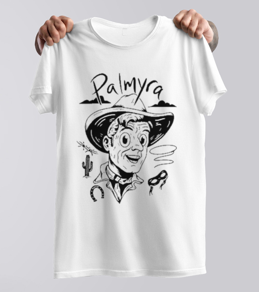 Palmyra Cowboy Retro Cactus Lasso Horse Shoe T-Shirt