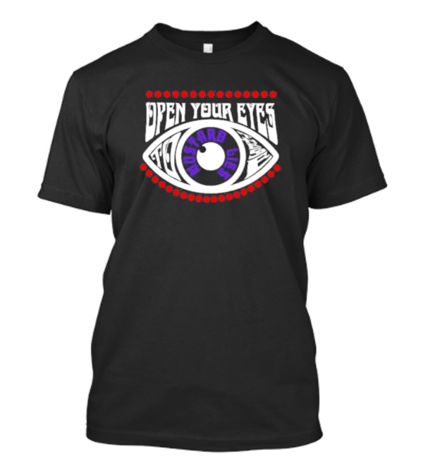 Open Your Eyes Rhinoceros Mustard Lies T-Shirt