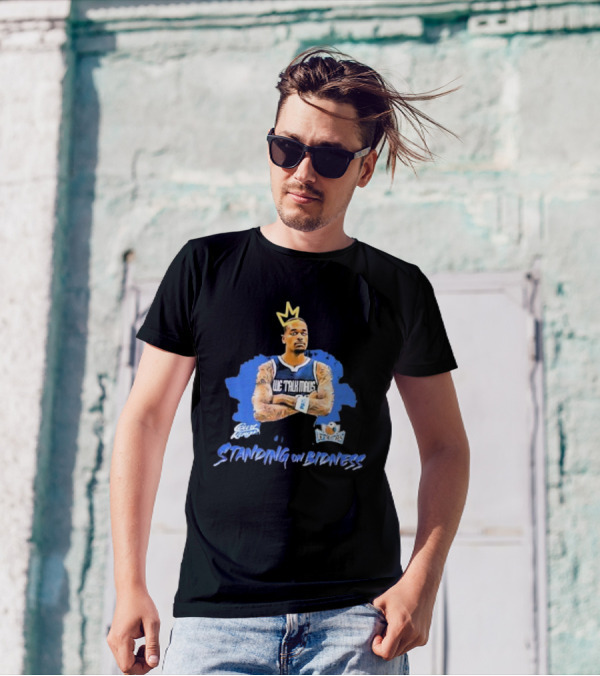 We Talk Mavs Jeff Skin Wade Standing On Bidness Crowned Art Basketball Motif T-Shirt