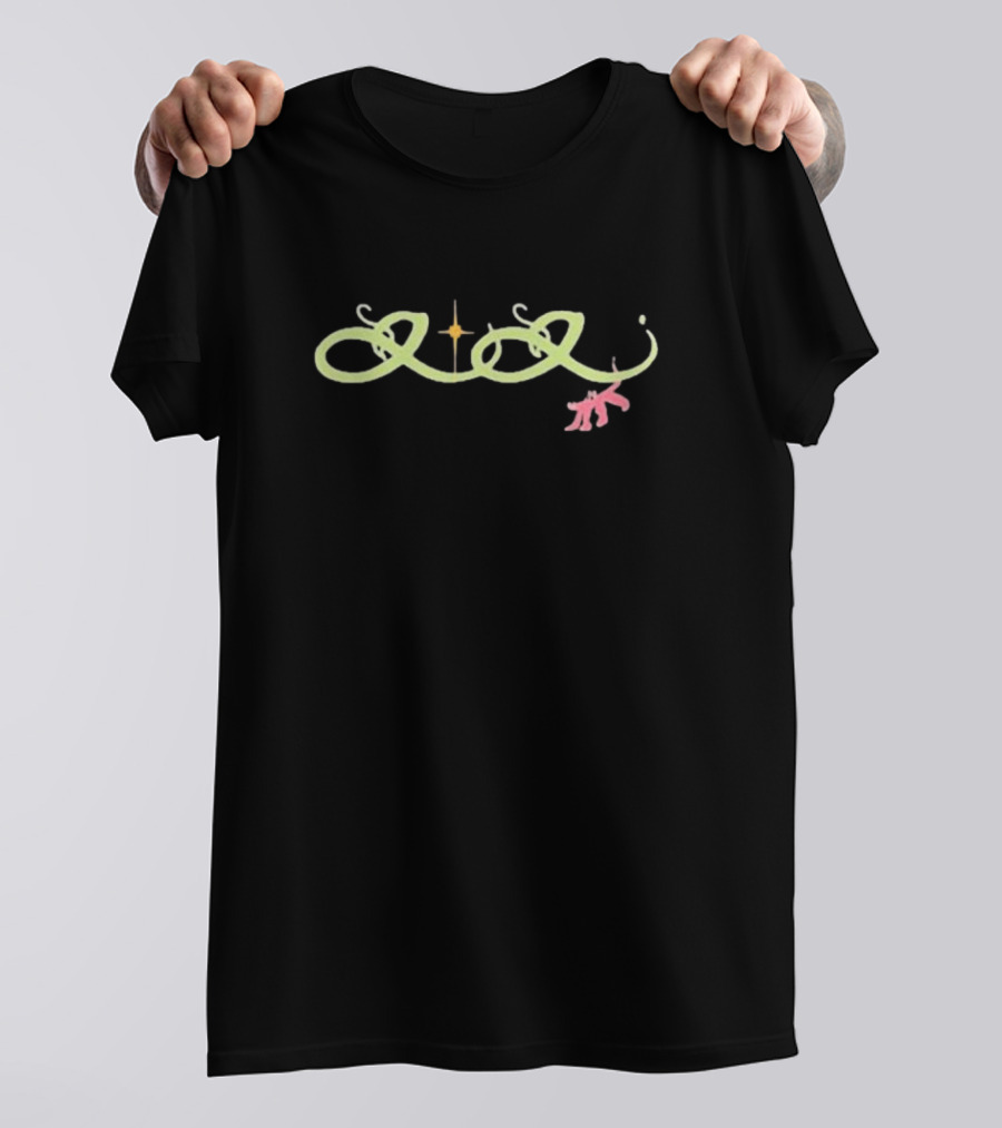 Luna Li Angel Cat Star Symbol Loops Pink Cat T-Shirt