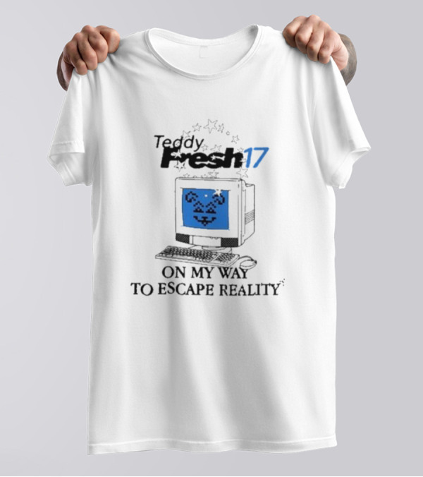 Teddy Fresh 17 On My Way To Escape Reality Retro Computer Dog T-Shirt