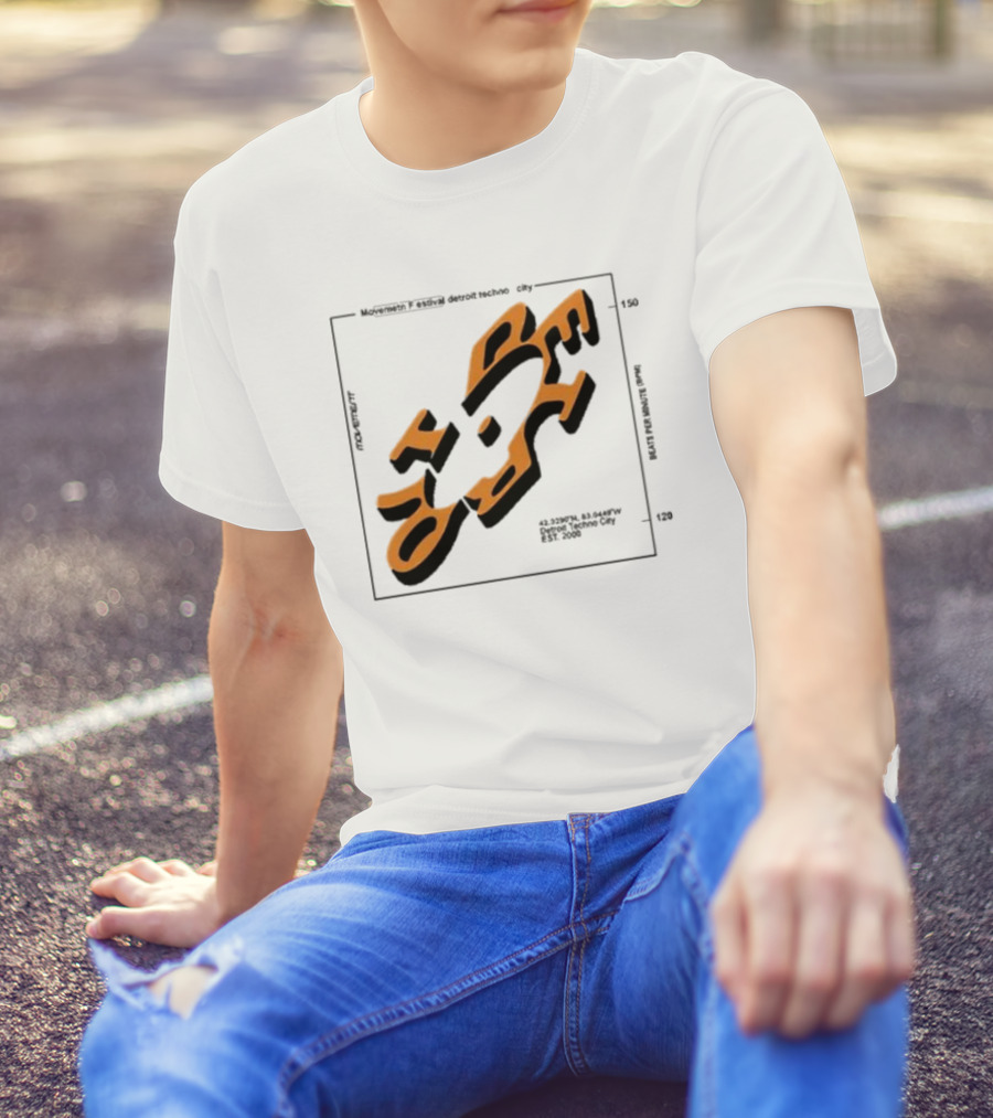 Movement Festival Detroit Techno City EST 2000 45 Heavy Latitude Longitude Coordinates T-Shirt