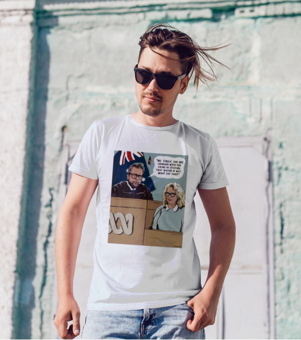 Ms Tingle You Are Charged With The Crime Of Stating That Water Is Wet What Say You Courtroom Scene T-Shirt