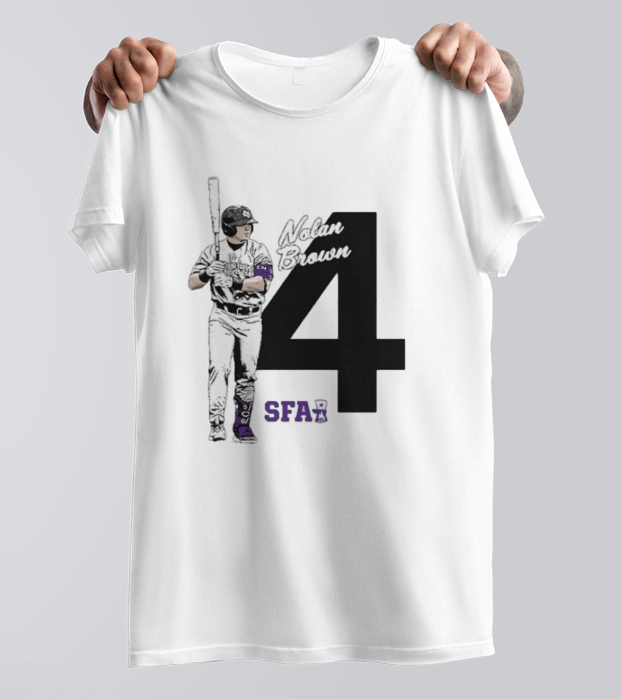 Nolan Brown 4 SFA Baseball Player T-Shirt