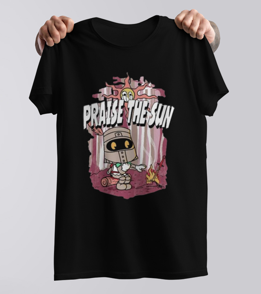 PRAISE THE SUN KNIGHT DARK SOULS BONFIRE ANIME STYLE 소울 헤드폰 T-Shirt