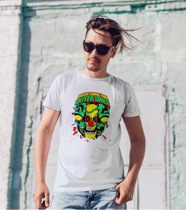 Wicked Clowns From Outer Space Psychopathic Vault ICP Split Face Alien T-Shirt