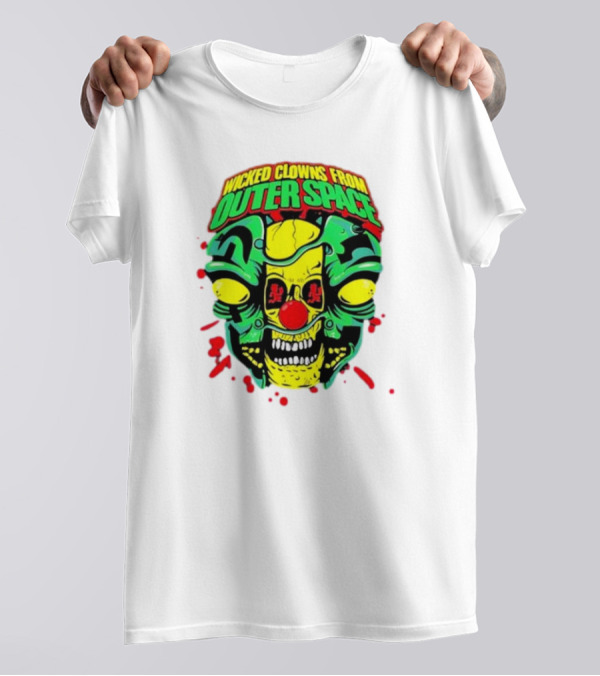 Wicked Clowns From Outer Space Psychopathic Vault ICP Split Face Alien T-Shirt