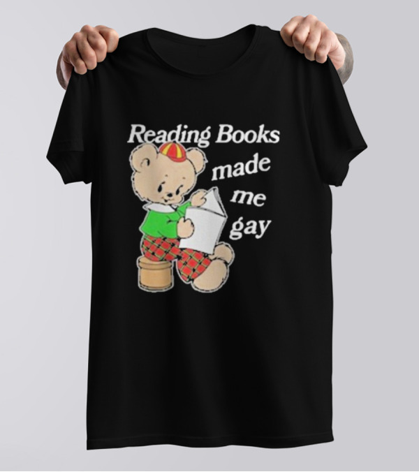 Reading Books Made Me Gay Teddy Bear In Plaid T-Shirt