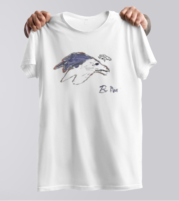 Rookies Paint Denver Broncos Bo Nix Blue Red Sketch T-Shirt