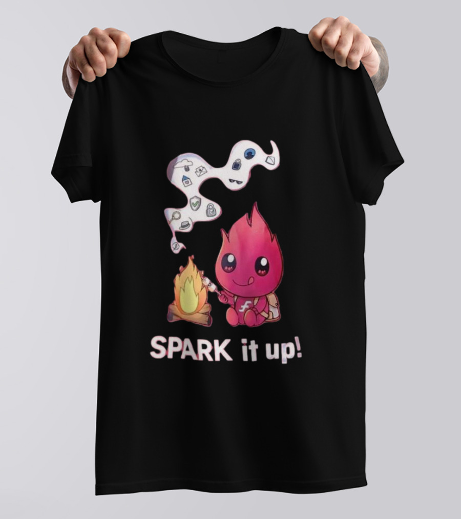 Spark It Up Cute Child Fire Roasting Marshmallow With Iconic Symbols T-Shirt