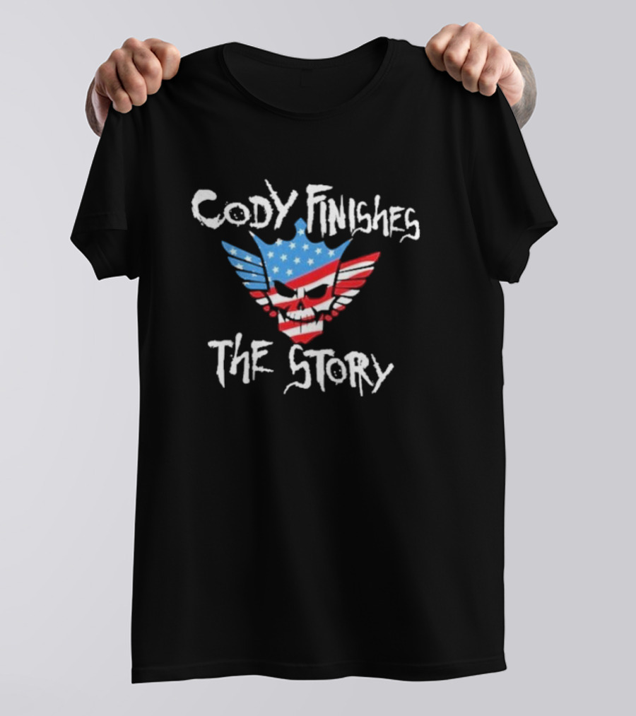 Cody Finishes The Story Skull Wings American Flag T-Shirt