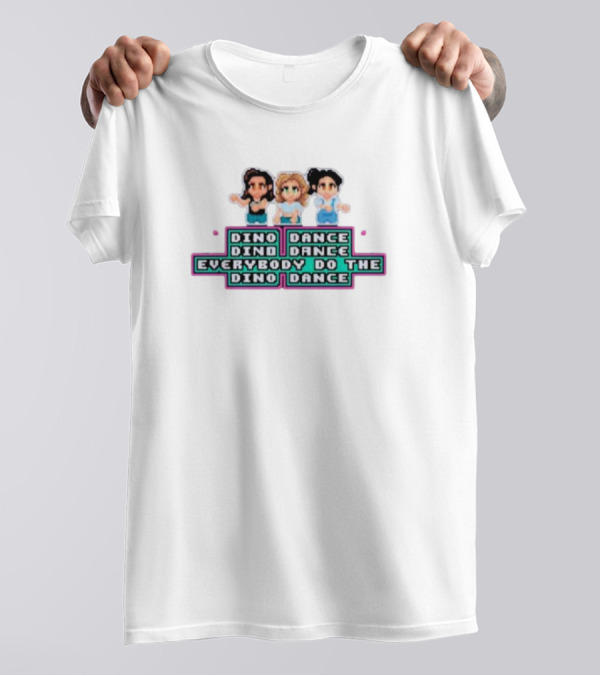 Dino Dance Everybody Do The Dino Dance Pixel Style Trio T-Shirt