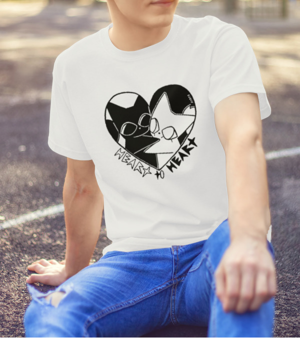 Heart To Heart Everpress Black And White Cat T-Shirt