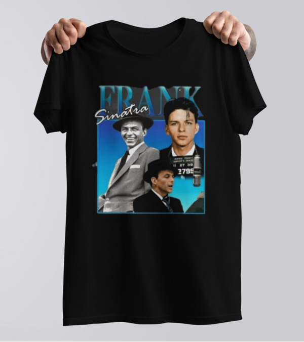 Frank Sinatra Classic Blue Portrait Montage T-Shirt
