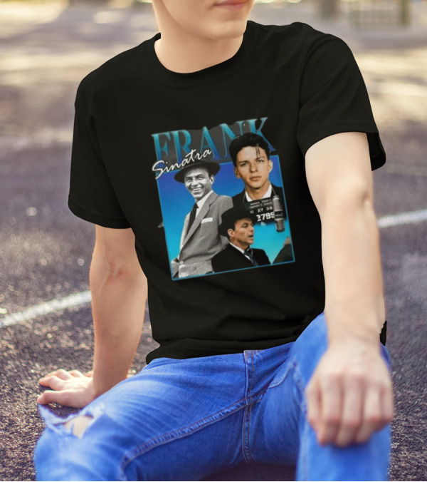 Frank Sinatra Classic Blue Portrait Montage T-Shirt