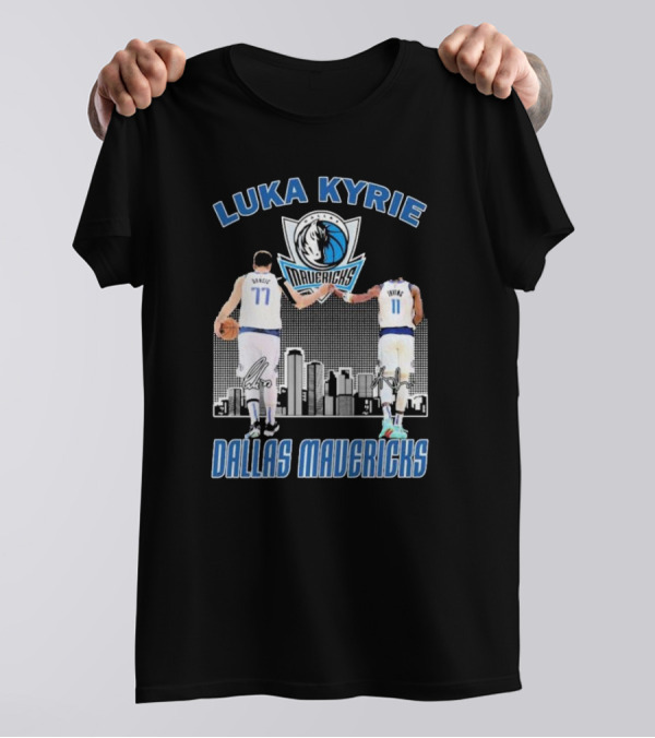 Luka Kyrie Signature Dallas Mavericks City Skyline Basketball T-Shirt
