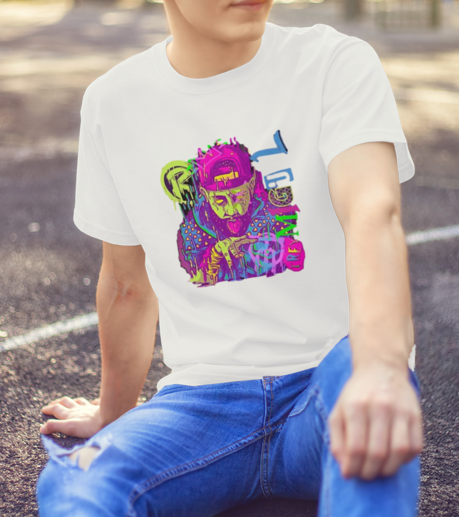 Trey Miguel Neon Drip Purple Paint T-Shirt