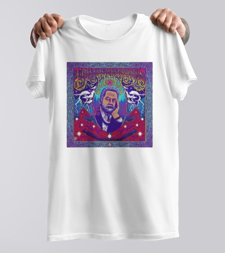 Truth And Dragons Psychedelic Portrait Neon T-Shirt