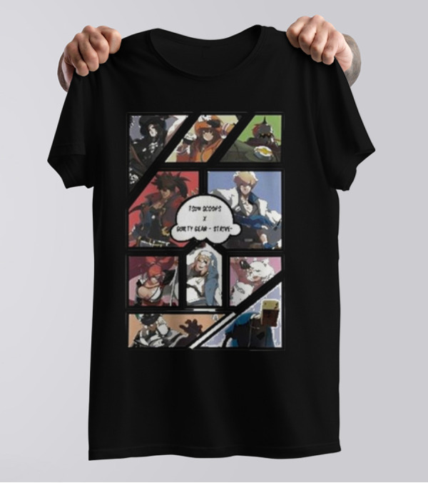Tsun Scoops Collaboration With Guilty Gear Strive Iconic Characters Panel T-Shirt