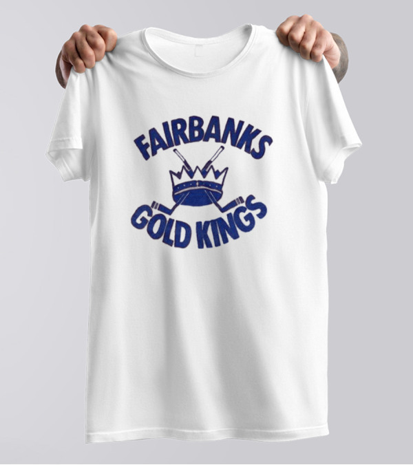 Fairbanks Gold Kings Hockey Vintage Crown Sticks T-Shirt