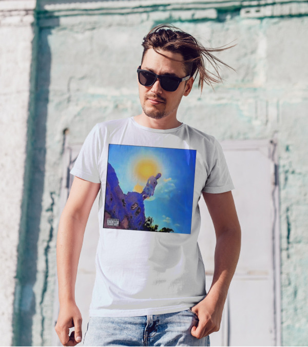Wagmi Music Images Figure On Cliff With Sun And Clouds Cover T-Shirt
