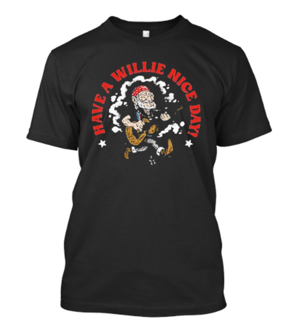 Have A Willie Nice Day Cartoon Guitarist With Bandana T-Shirt
