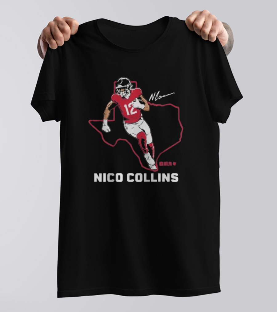 Nico Collins Texas Football Star Number 12 Signature T-Shirt
