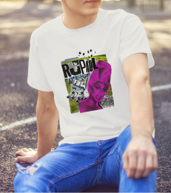 Rupaul Star Power Glam Pop Art Collage T-Shirt