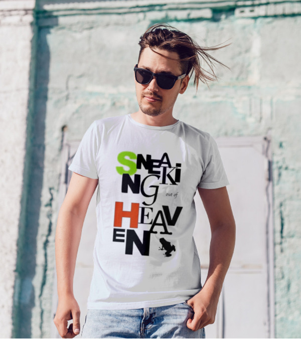 Sneaking Out Of Heaven Frog In Neon And Orange Letters T-Shirt