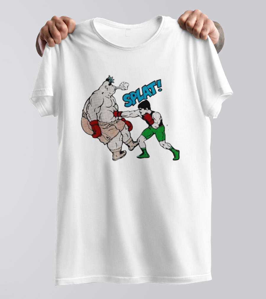 Punch-Out Splat 1989 Nintendo Of America Inc Boxing Match With Little Mac And Opponent T-Shirt