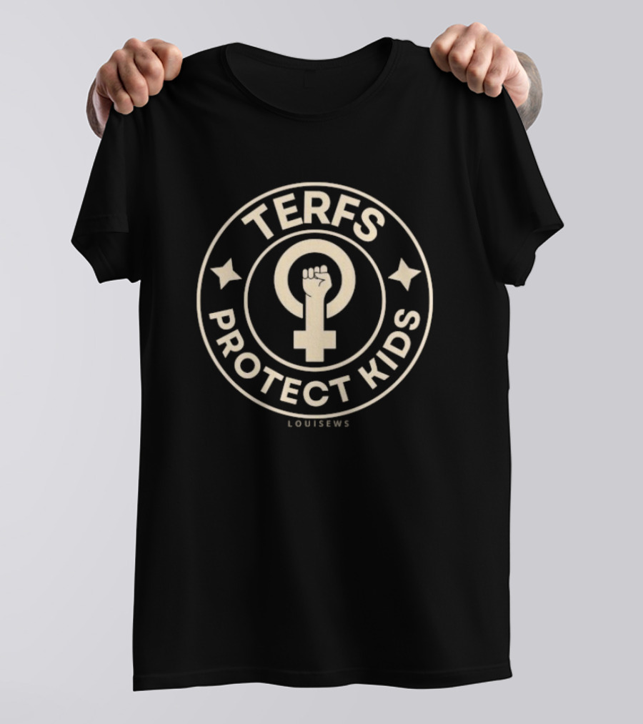 TERFS Protect Kids Feminist Symbol Louisews Badge T-Shirt