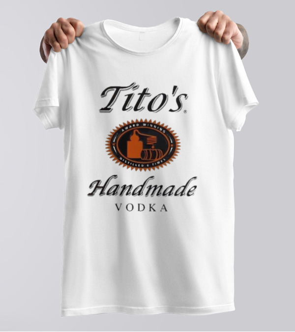 Tito's Handmade Vodka Austin Texas Distillers Label T-Shirt