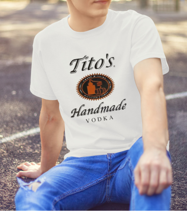 Tito's Handmade Vodka Austin Texas Distillers Label T-Shirt