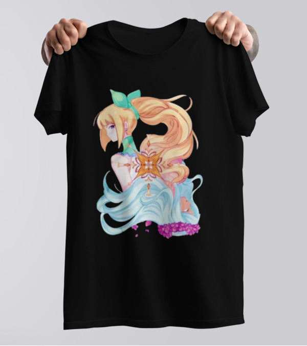 Virgo Versus The Zodiac Anime Illustration With Pastel Colors And Floral Elements T-Shirt
