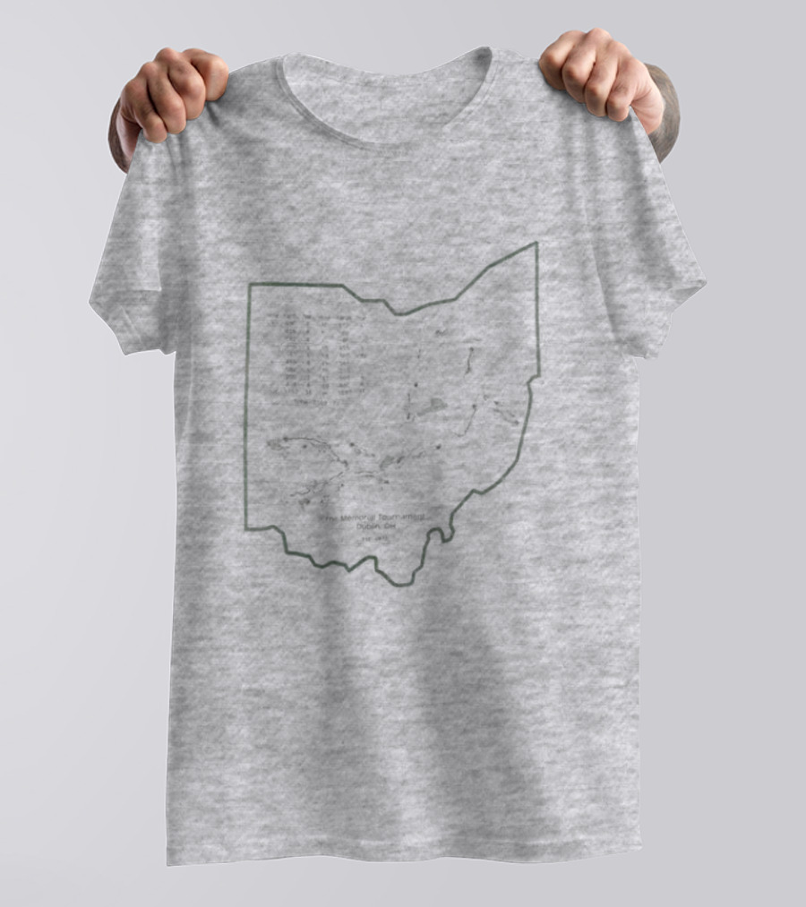 Abercrombie And Fitch Memorial Tournament Ohio State Map Outline T-Shirt