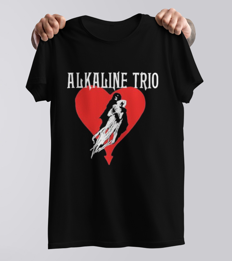 Alkaline Trio Heart Swept Cloaked Figure And Red Heart T-Shirt