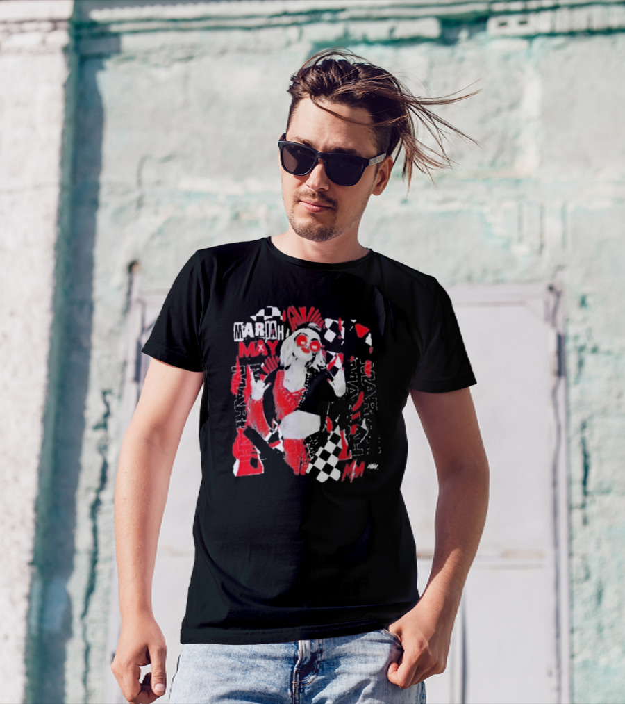 Mariah May All Elite Wrestling Checkerboard Red And Black T-Shirt