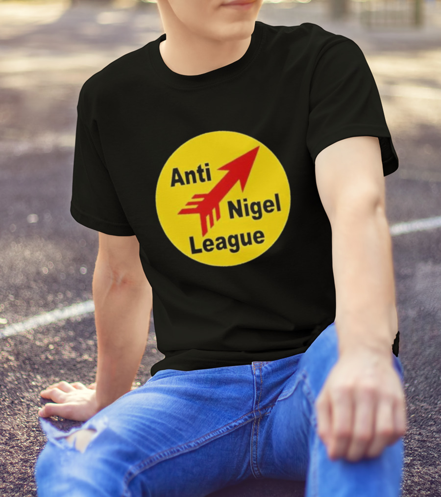 Anti Nigel League Red Arrow Emblem Yellow Circle T-Shirt