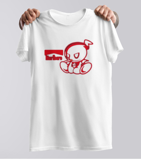 Chao Marlboro Logo Smoking Character T-Shirt