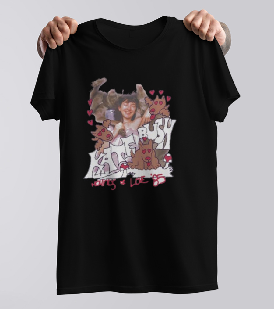 Kate Bush Hounds Of Love 85 Heart And Dog T-Shirt