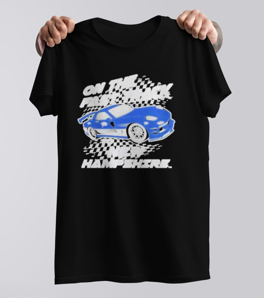 On The Fast Track New Hampshire Wildcats Racing Car T-Shirt