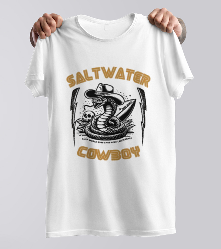 Saltwater Cowboy Surf World Surf Shop Fort Lauderdale T-Shirt