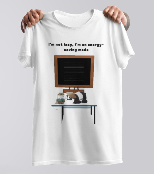I’m Not Lazy I’m On Energy Saving Mode Cat Relaxing By Television T-Shirt