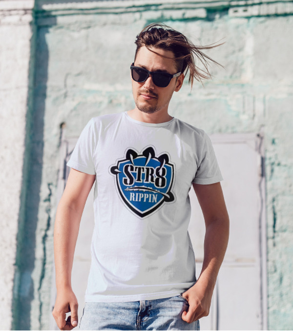 Jake Lucky STR8 Rippin Gaming Esports Team Badge T-Shirt