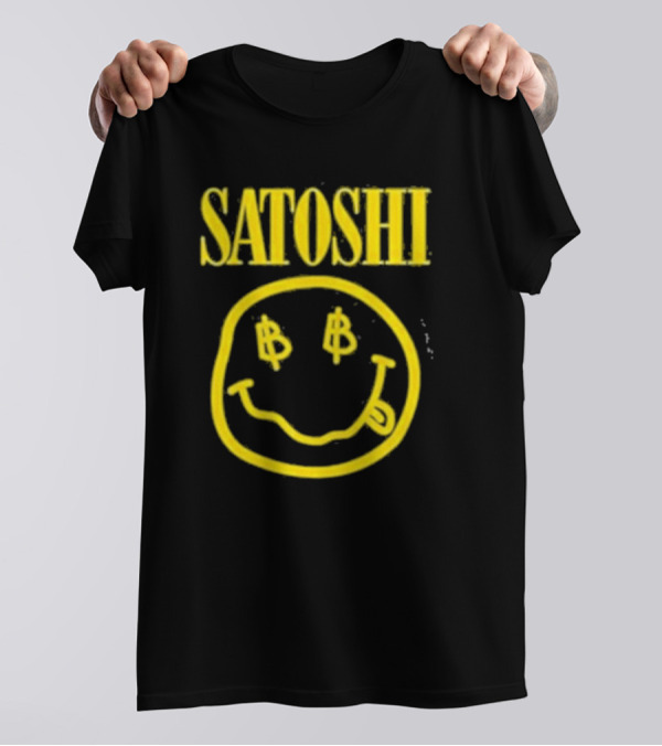 Satoshi Bitcoin Smiley Face With Dollar Signs T-Shirt