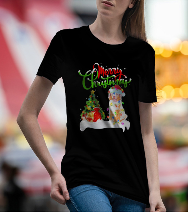 Merry Christmas Santa Australian Shepherd Dog Xmas Decorations T-Shirt