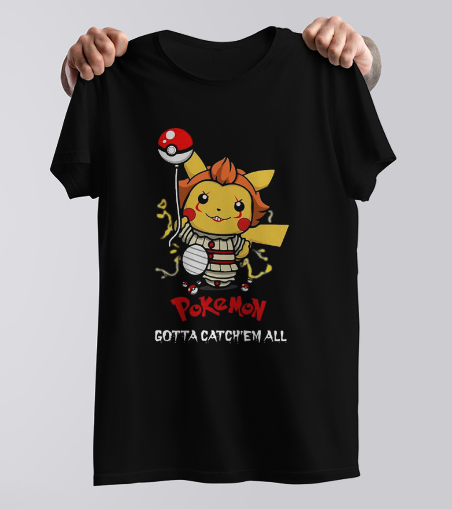 Pikachu Pennywise Pokemon Gotta Catch'em All Balloon Mashup T-Shirt