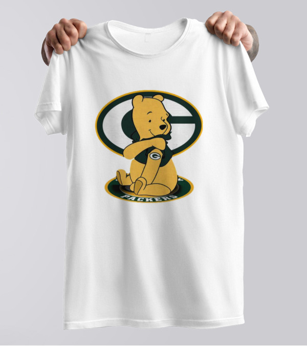 Pooh Green Bay Packers Logo Tattoo T-Shirt