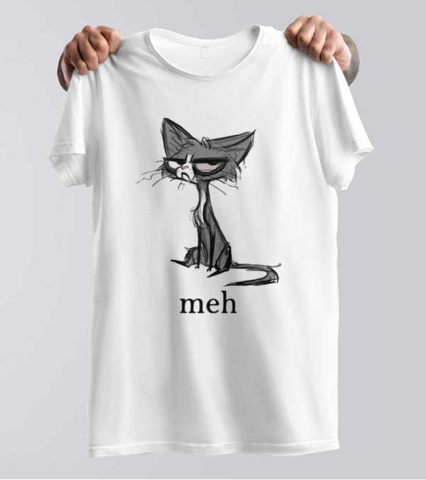 Siamese Cat Meh Expression Dark Mood T-Shirt