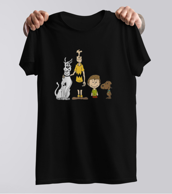 Snoopy Charlie Brown Scooby-Doo Shaggy Rogers Mashup T-Shirt